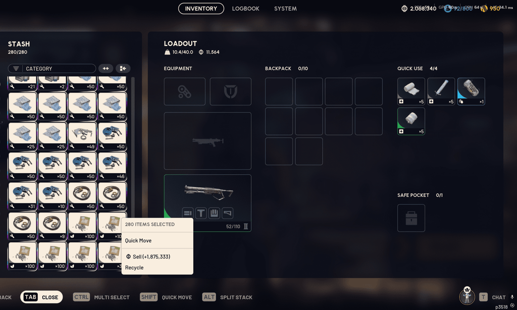 Level 75 Account | 280 Stash | All Workbenches Maxed | Full Roster | 65/74 Blueprints | 3.8M Coins | 950 Raider Tokens | Full First-Mail Access