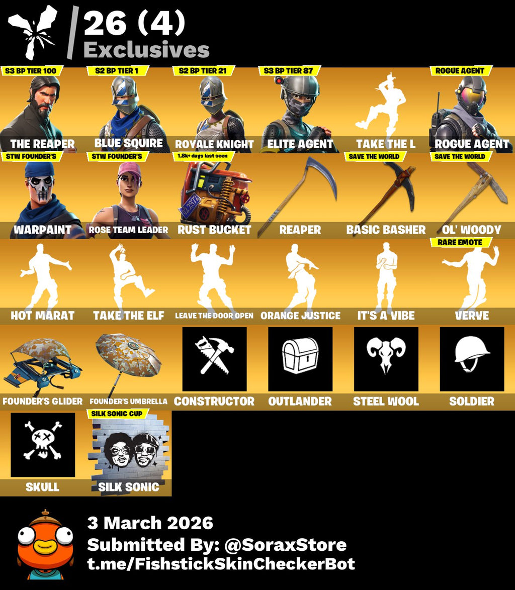 Fortnite OG Account | 131 Skins | OG STW | The Reaper | 450 V-Bucks | Full Access