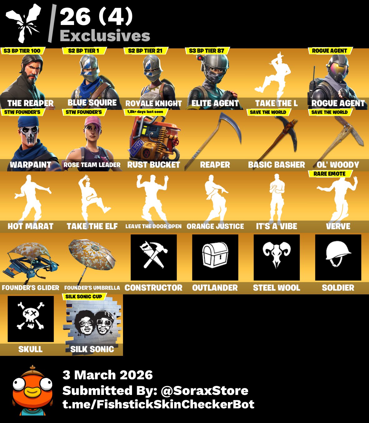 Fortnite OG Account | 131 Skins | OG STW | The Reaper | 450 V-Bucks | Full Access